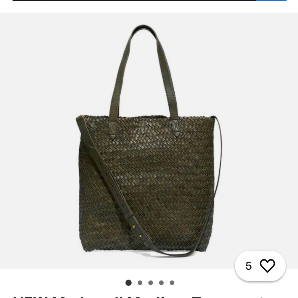 Madewell Medium Transport Tote Woven Leather Edition